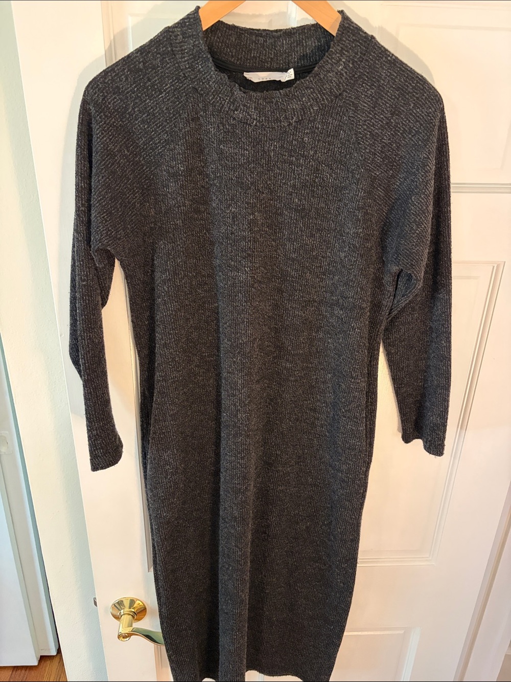 Lush Charcoal Knit Maxi Dress w/ Pockets